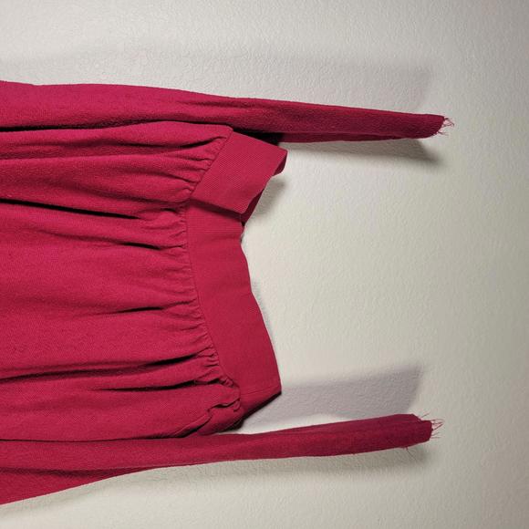 Free People Raspberry Long Sleeve Puff Shoulder Textured Shirt Women Size M - Picture 9 of 10